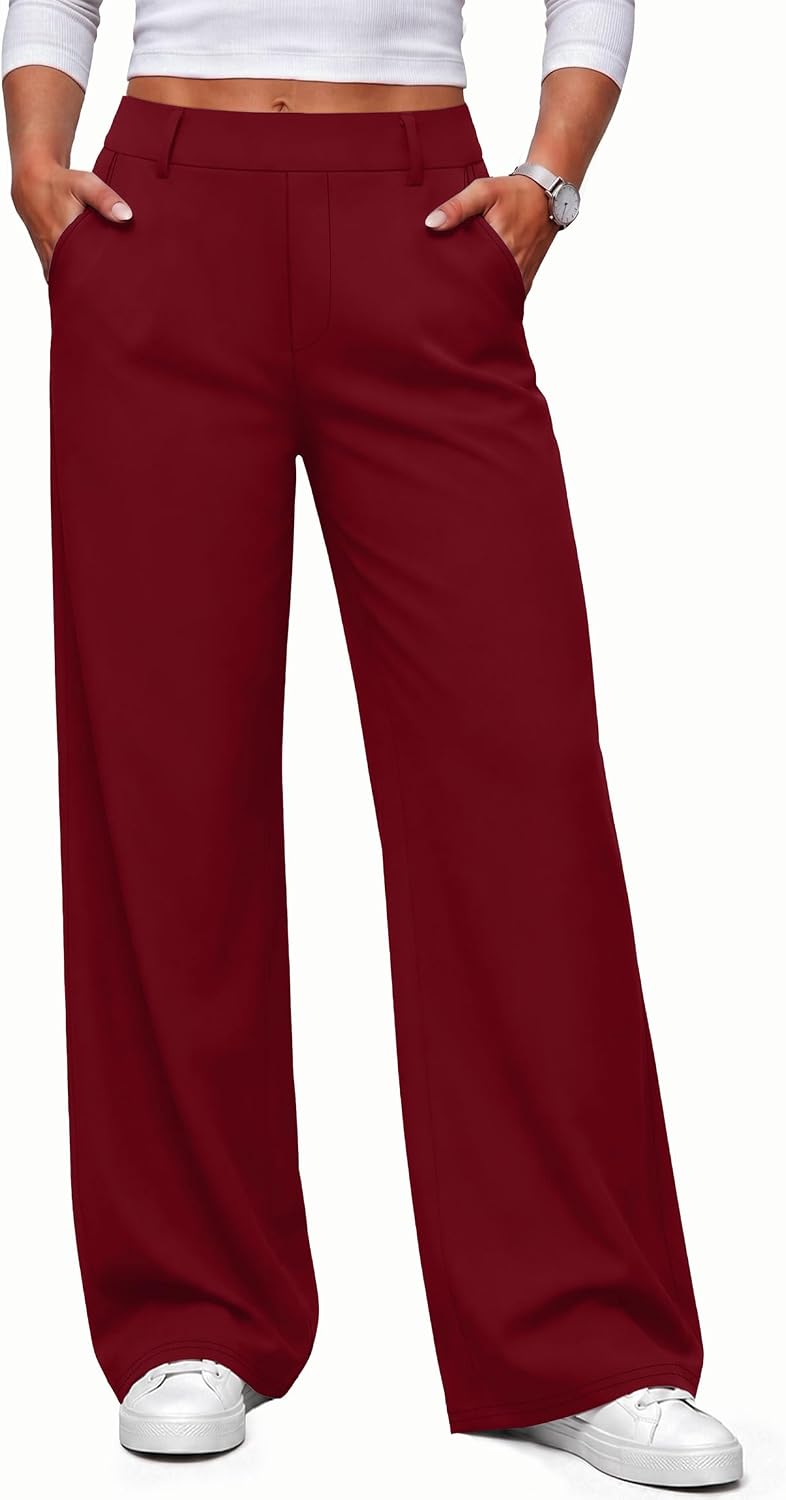 Women Fall Wide Leg Pants Business Casual Outfits Trousers Slacks Trendy