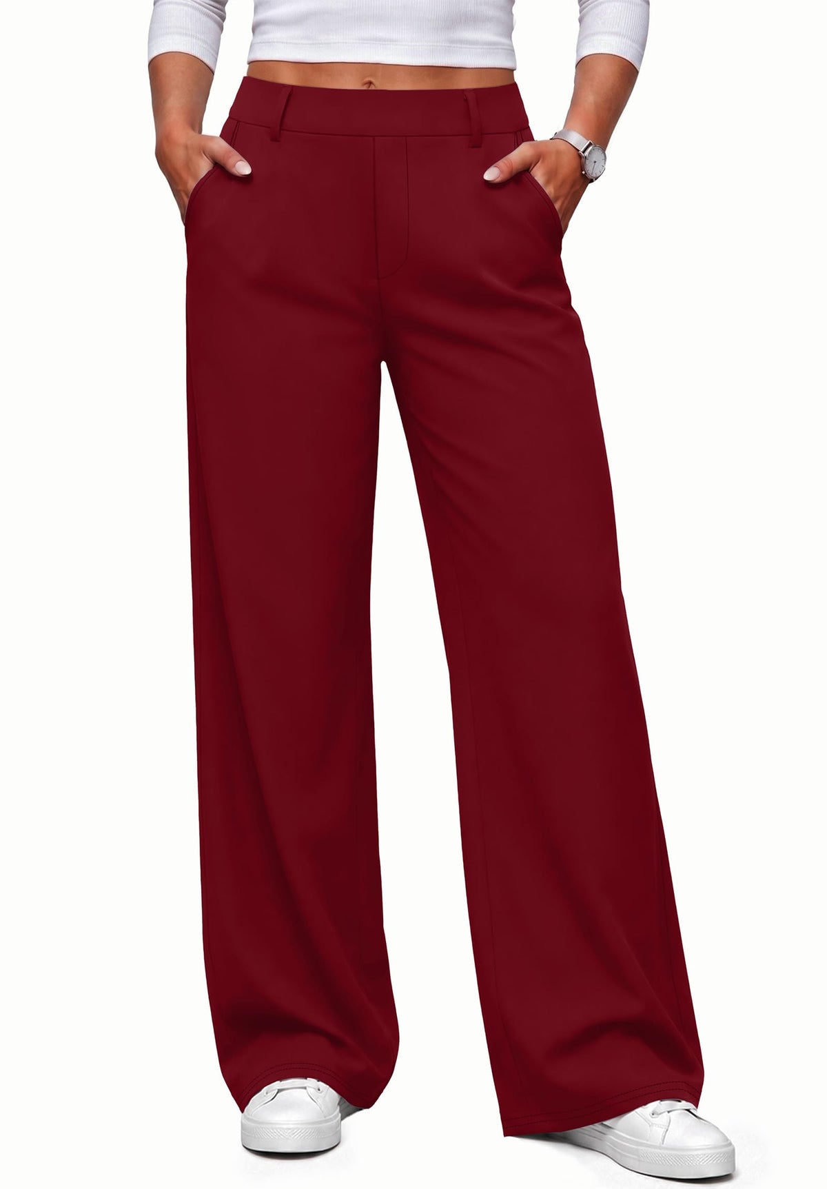 Women Fall Wide Leg Pants Business Casual Outfits Trousers Slacks Trendy
