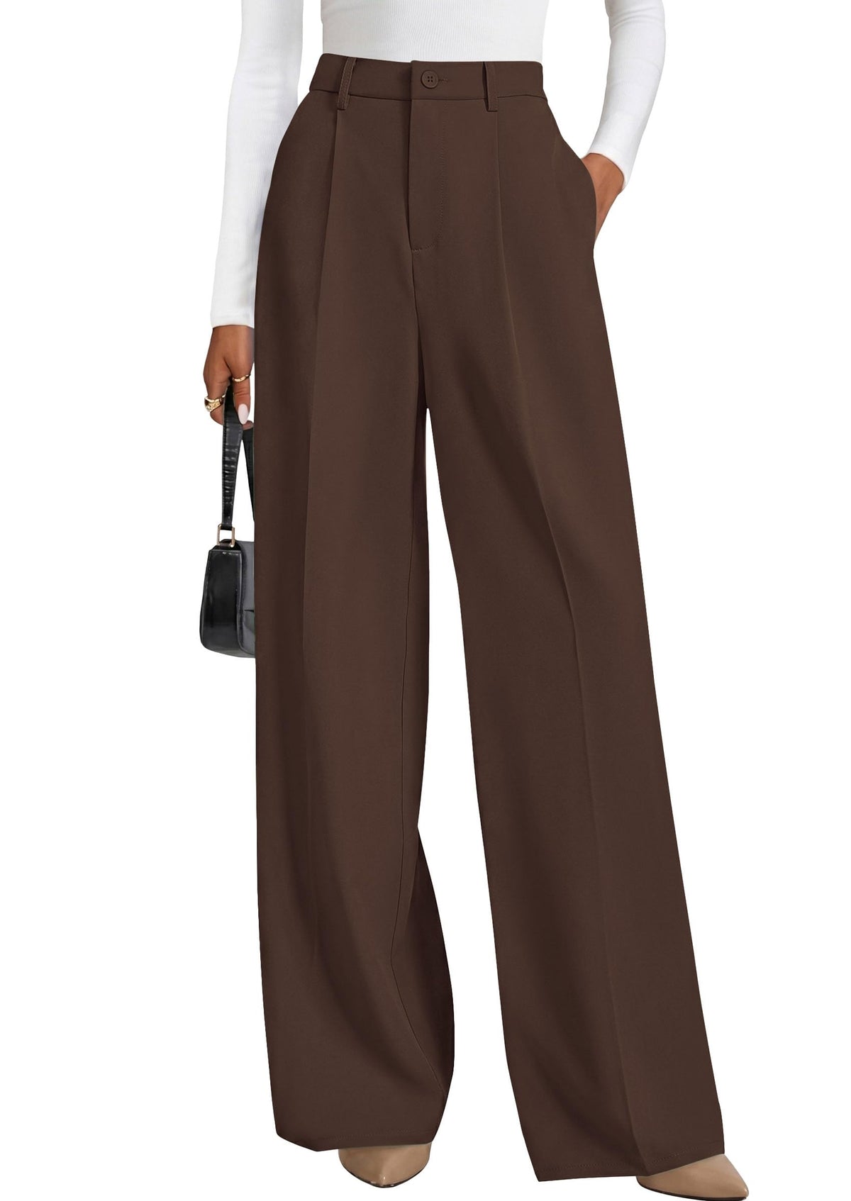 PRETTYGARDEN Women's Flowy Wide Leg Dress Pants