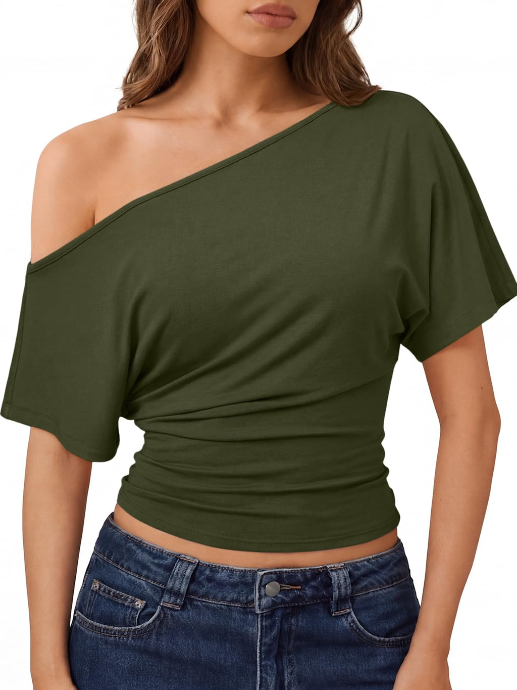 Trendy Queen Womens Off the Shoulder Tops 2026 Summer Going Out Crop Shirts