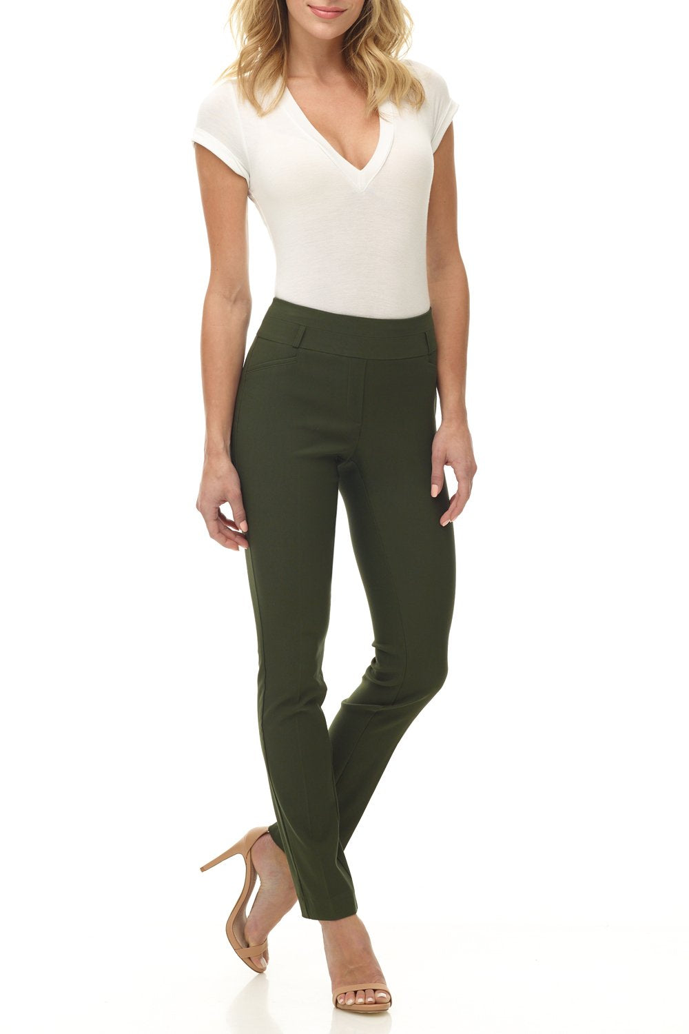 Rekucci Women's Ease into Comfort Stretch Office Casual Slim Pant