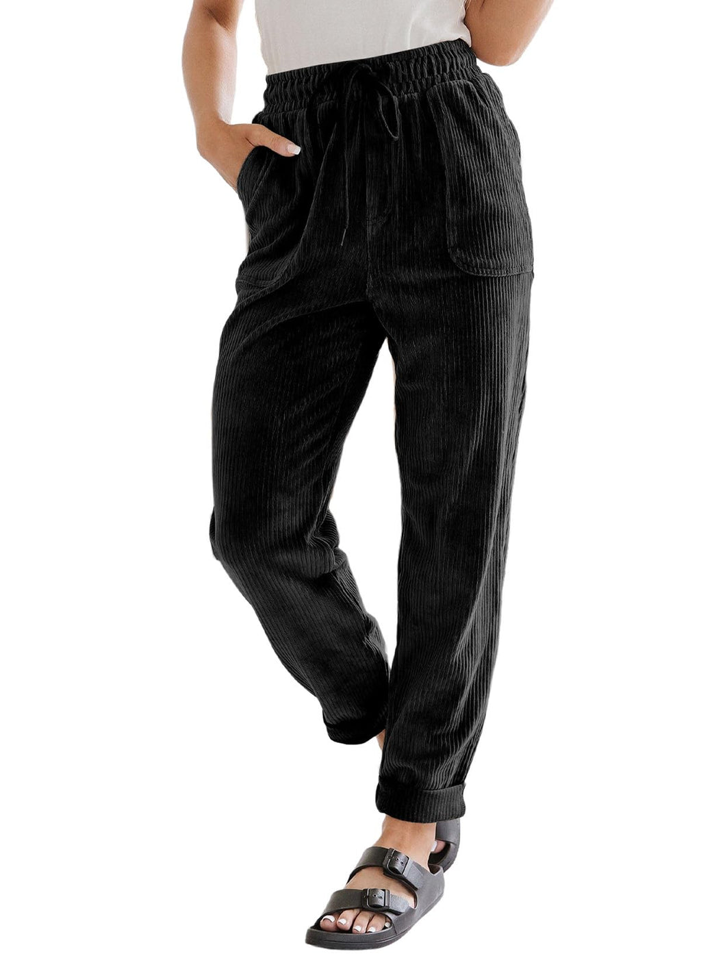 EVALESS Womens Corduroy Pants Straight Leg Fall Teacher Pants