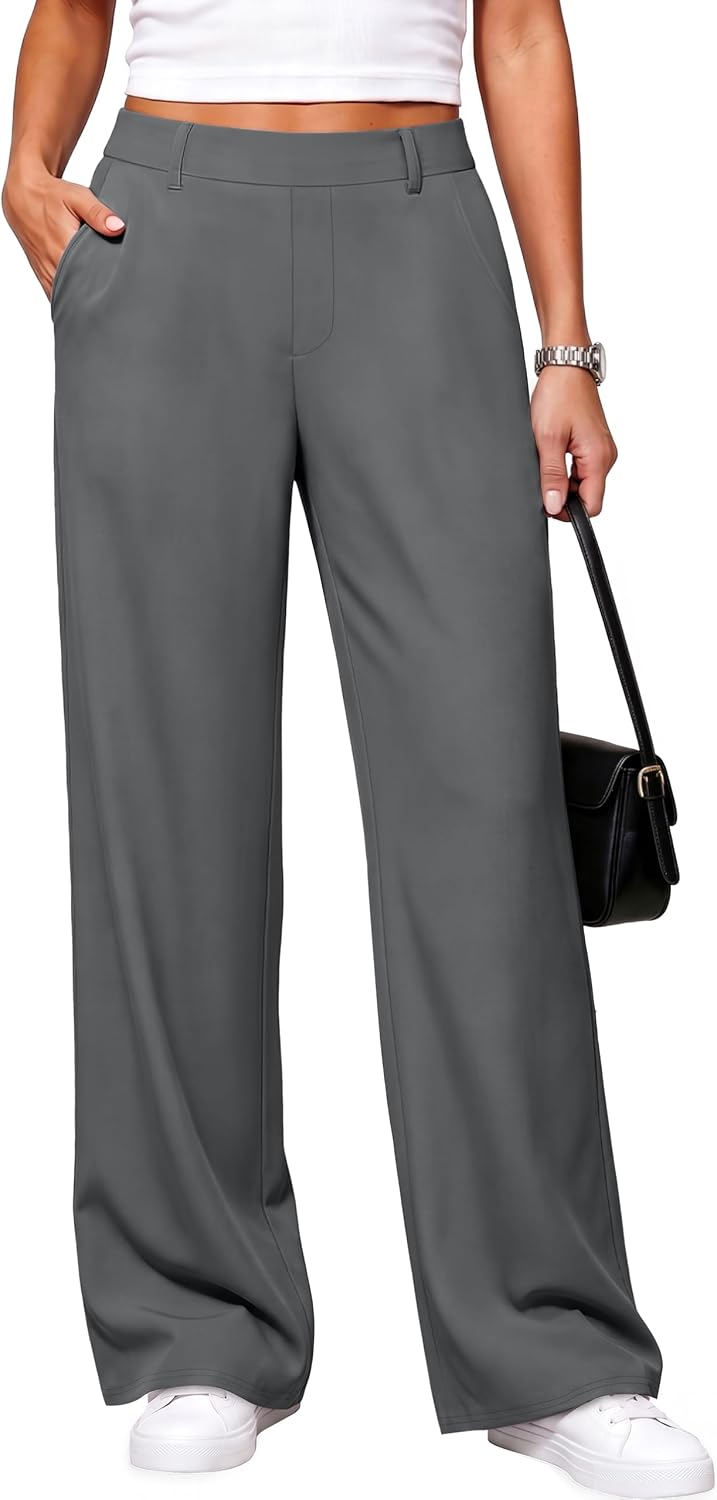 Women Fall Wide Leg Pants Business Casual Outfits Trousers Slacks Trendy