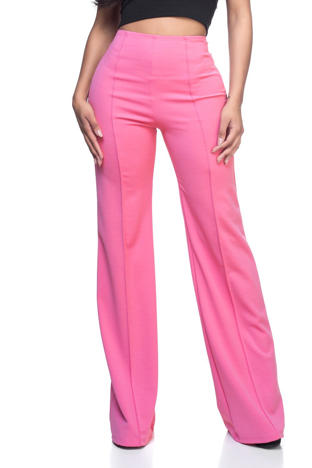 Cemi Ceri Women’s High Waist Wide Leg Dress Pants – Flared Business Slacks for Office, Work & Casual Wear, Stretch Comfort