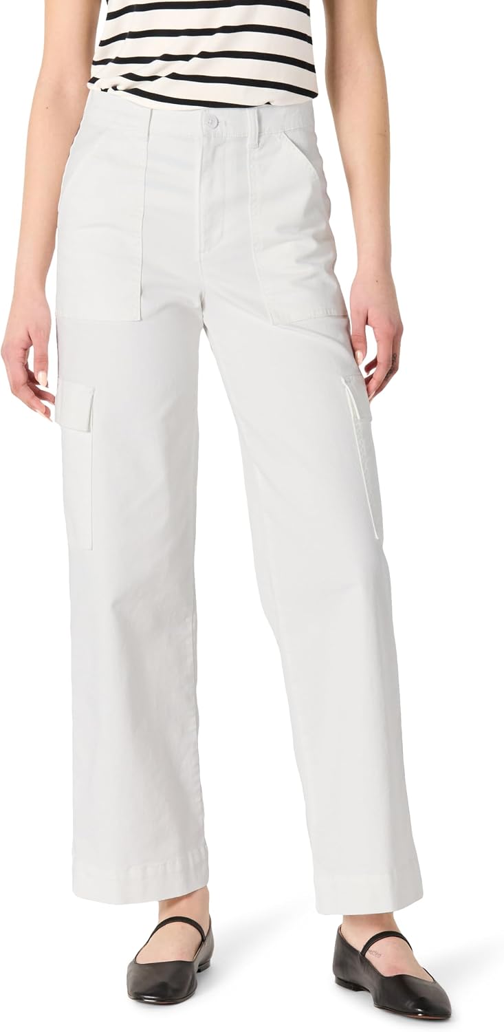 Amazon Essentials Women's High-Rise Relaxed-Fit Stretchy Full-Length Cargo Pants