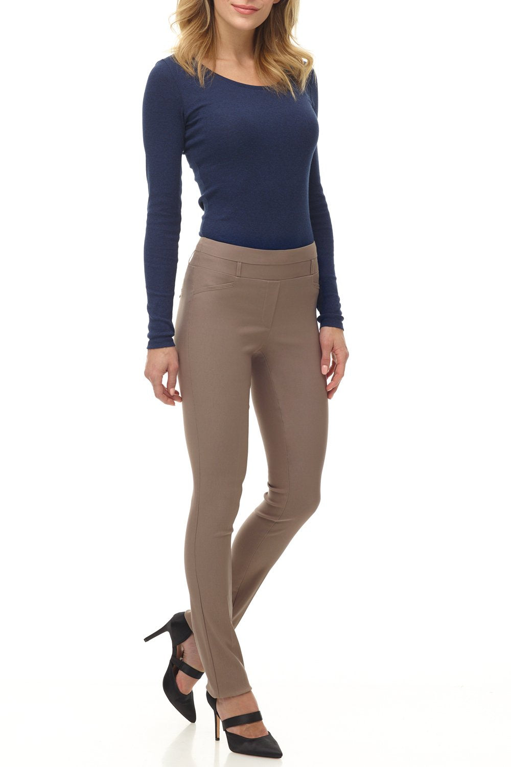 Rekucci Women's Ease into Comfort Stretch Office Casual Slim Pant