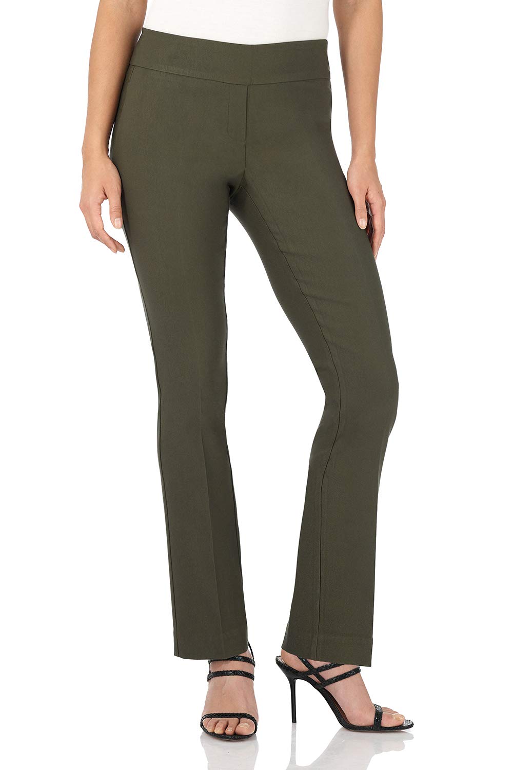 Rekucci Women's Ease Into Comfort Stretchy Straight Leg Office Pant with Tummy Control