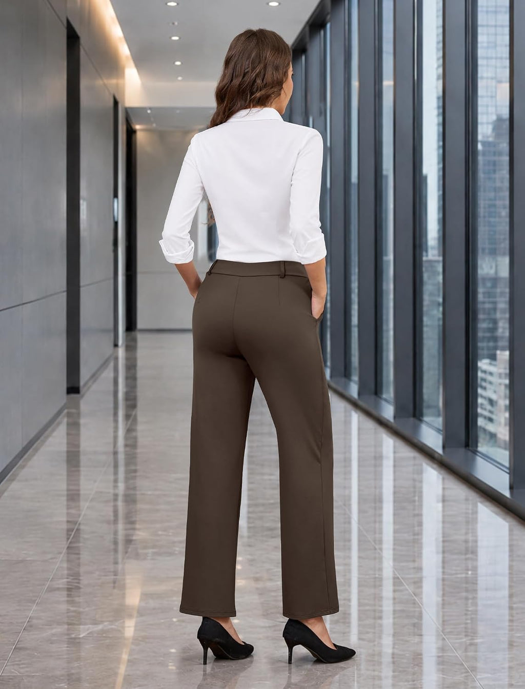 COPYLEAF Womens Wide Leg Dress Pants Business Casual Trousers with Pockets