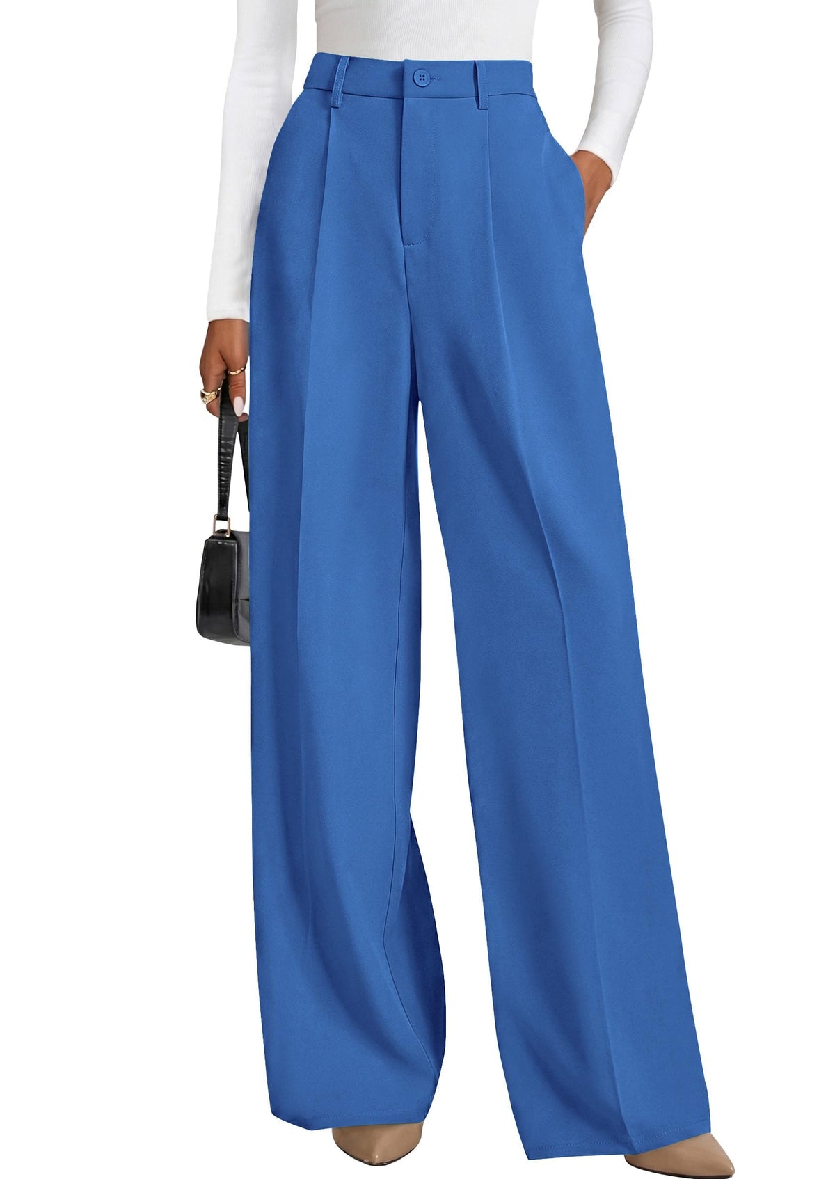 PRETTYGARDEN Women's Flowy Wide Leg Dress Pants