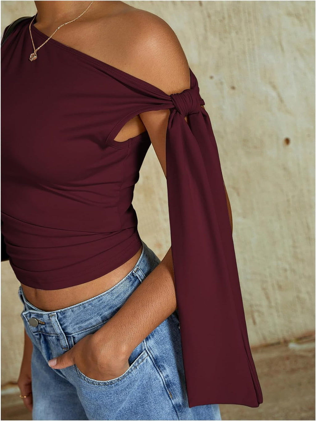 Milumia Women's One Off The Shoulder Tank Tops Asymmetrical Going Out Top