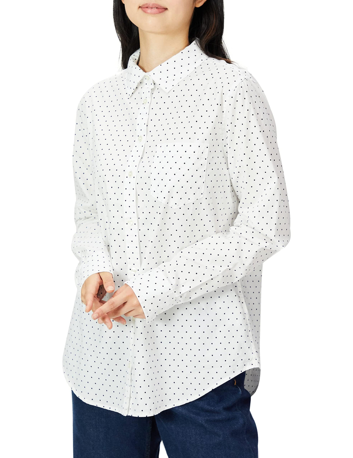 Amazon Essentials Women's Regular-Fit Long-Sleeve Button-Down Cotton Poplin Shirt, Business Casual