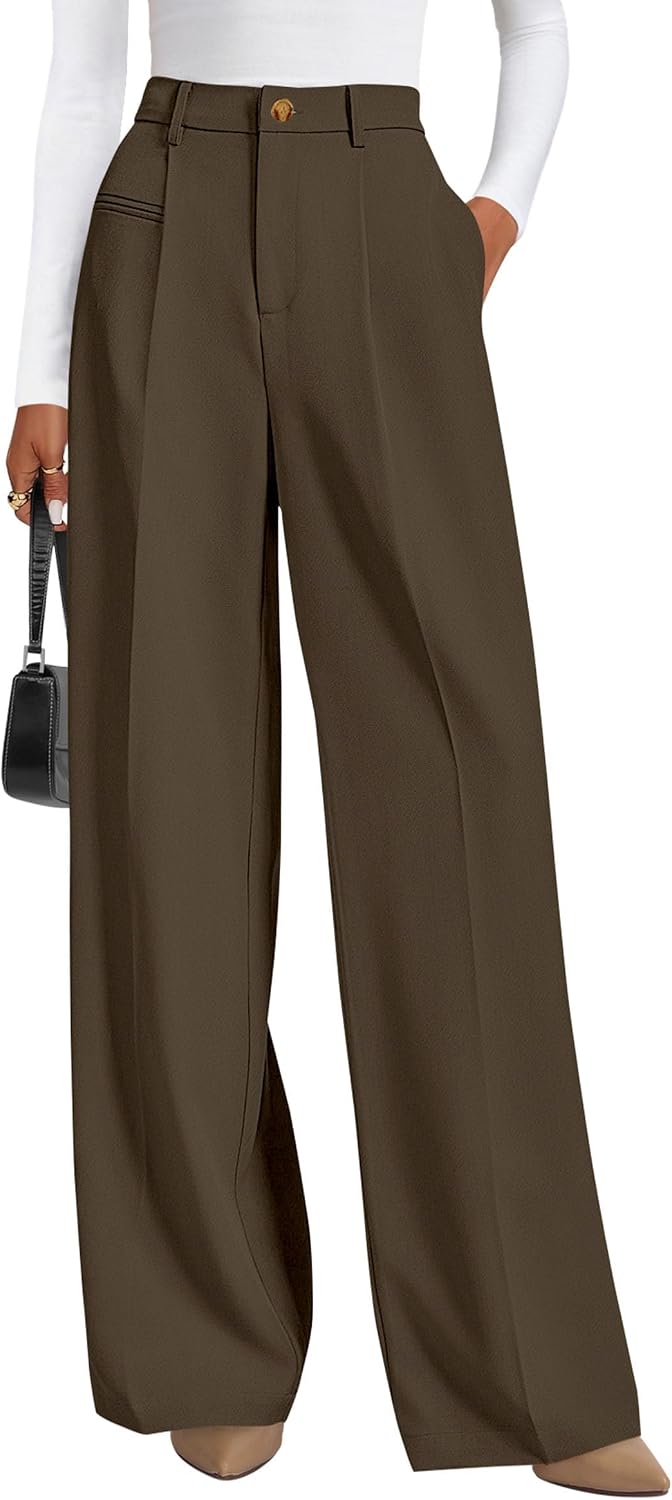 PRETTYGARDEN Women's Tailored Wide Leg Work Dress Pants