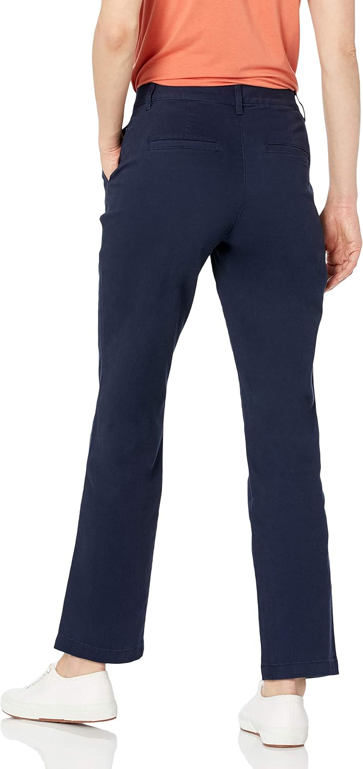 Amazon Essentials Women's Curvy Straight-Leg Mid-Rise Stretch Twill Chino Pants