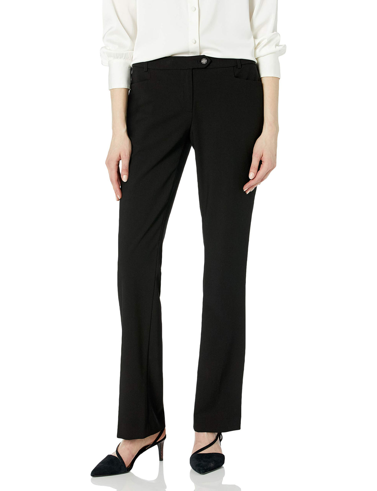 Calvin Klein Women's Classic Fit Straight Leg Lux Suit Pants