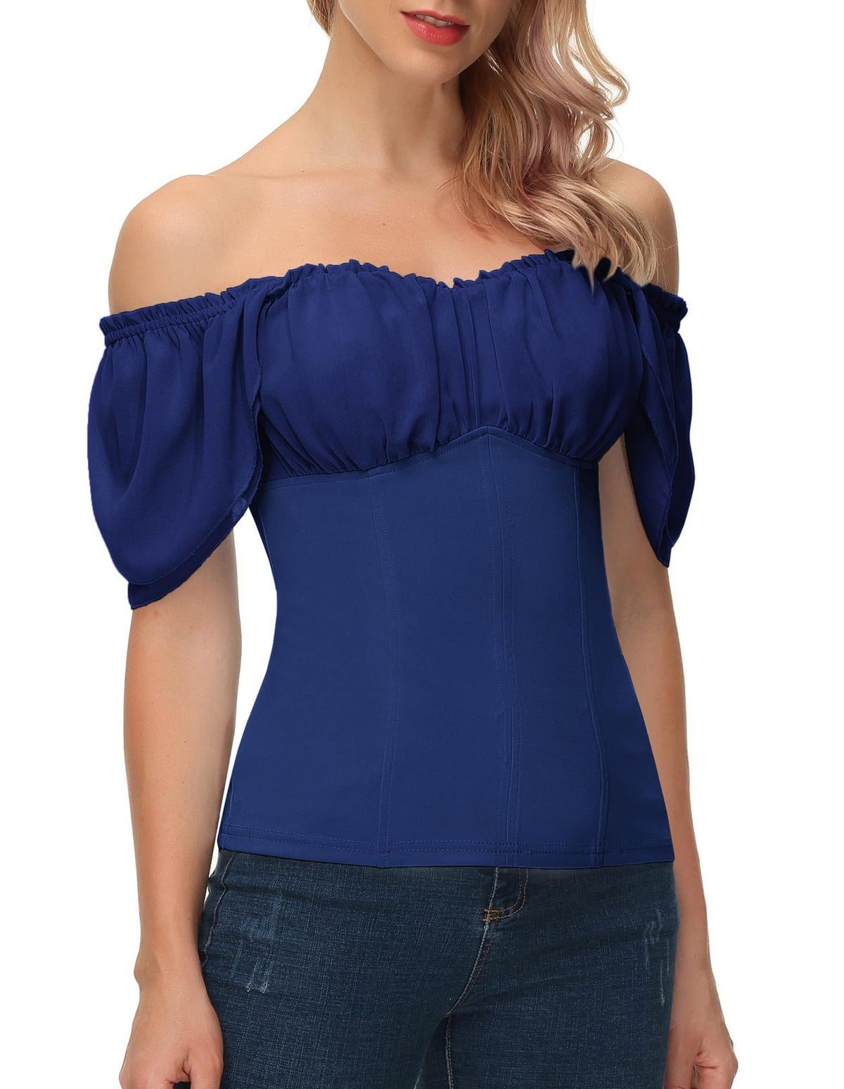 Scarlet Darkness Off the Shoulder Tops for Women Renaissance Pirate Shirt