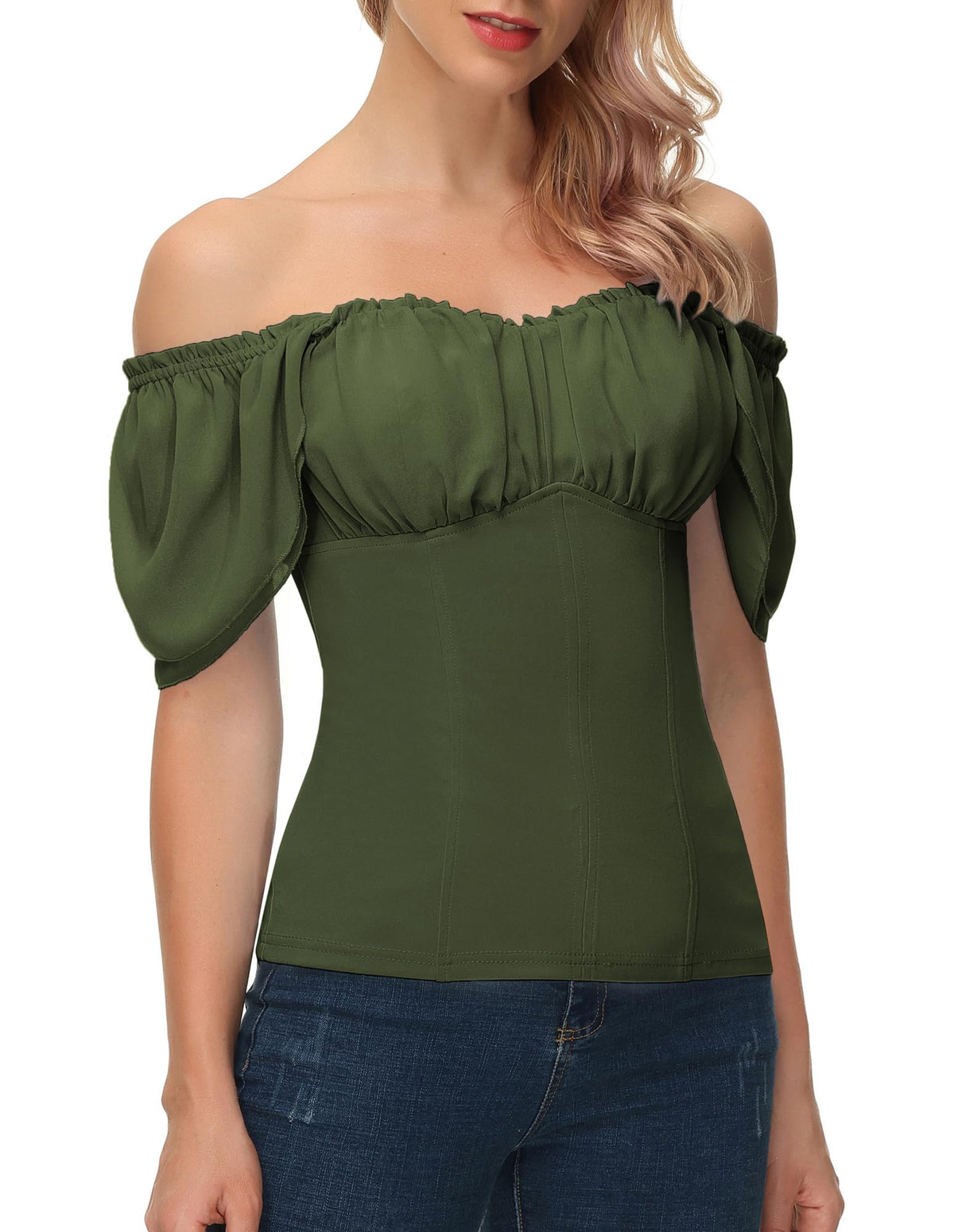 Scarlet Darkness Off the Shoulder Tops for Women Renaissance Pirate Shirt