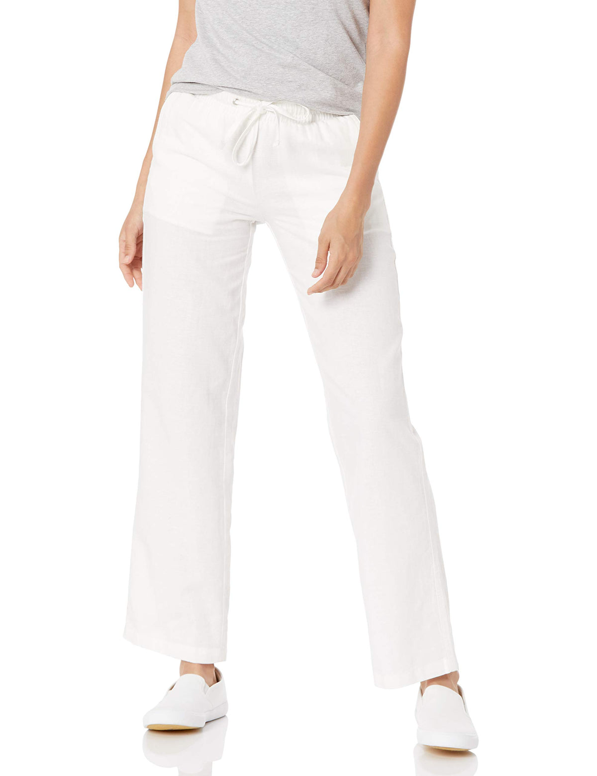 Amazon Essentials Women's Linen Blend Drawstring Relaxed Fit Wide Leg Pants (Available in Plus Size)