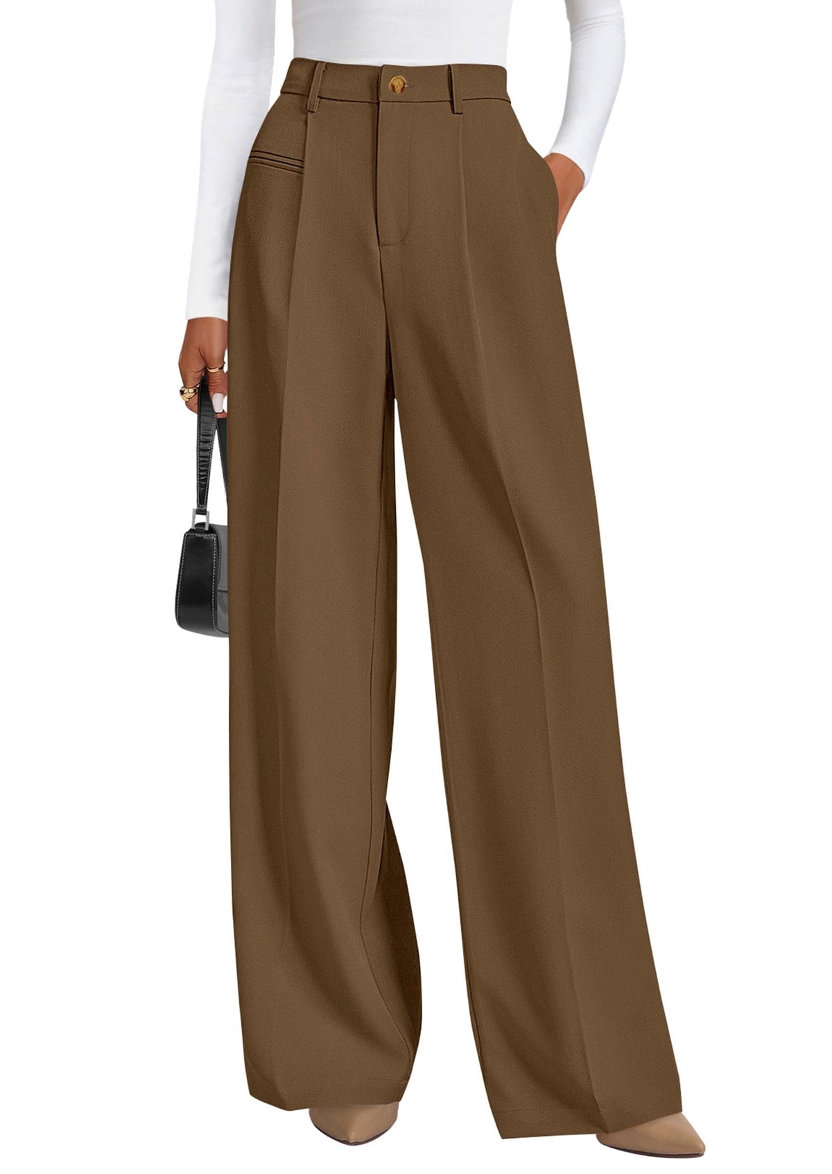 PRETTYGARDEN Women's Tailored Wide Leg Work Dress Pants