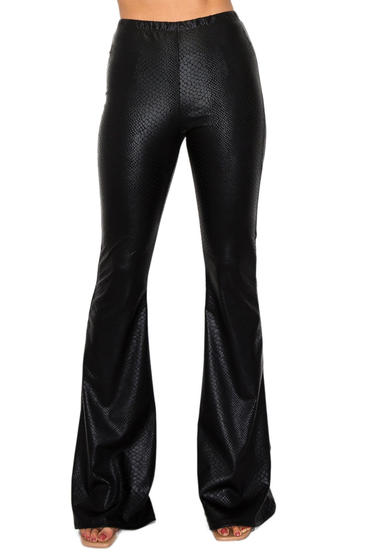 Women's J2 Love Faux Leather Bell Botom Flare Pants