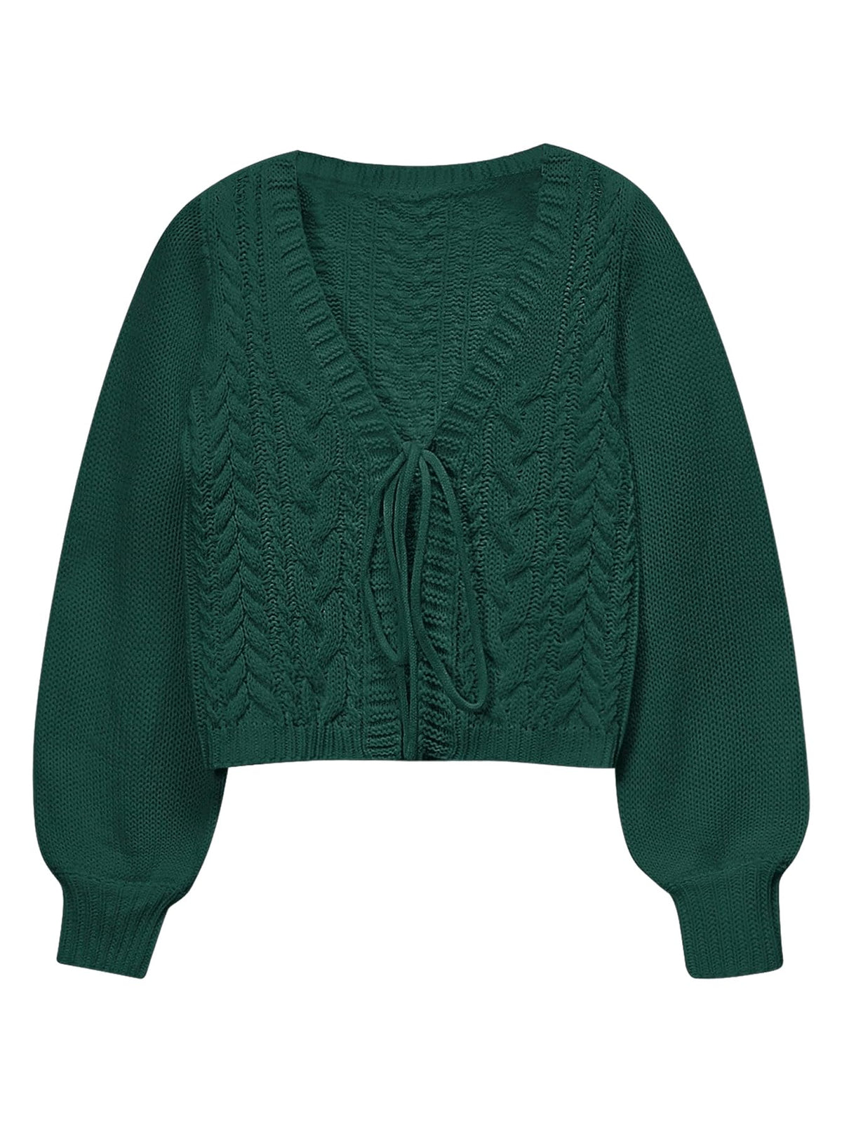 SOLY HUX Women's Cropped Cardigan Sweaters Tie Front Bow Cardigan