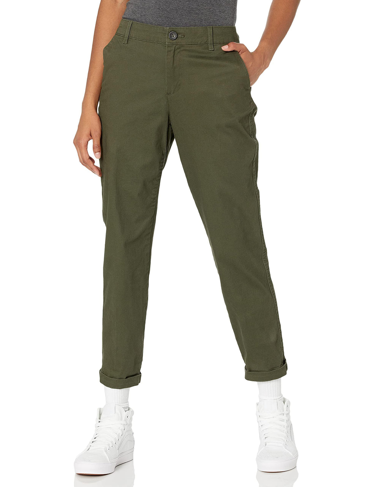 Amazon Essentials Women's Mid-Rise Slim-Fit Stretch Cropped Capri Pants (Available in Plus Size)