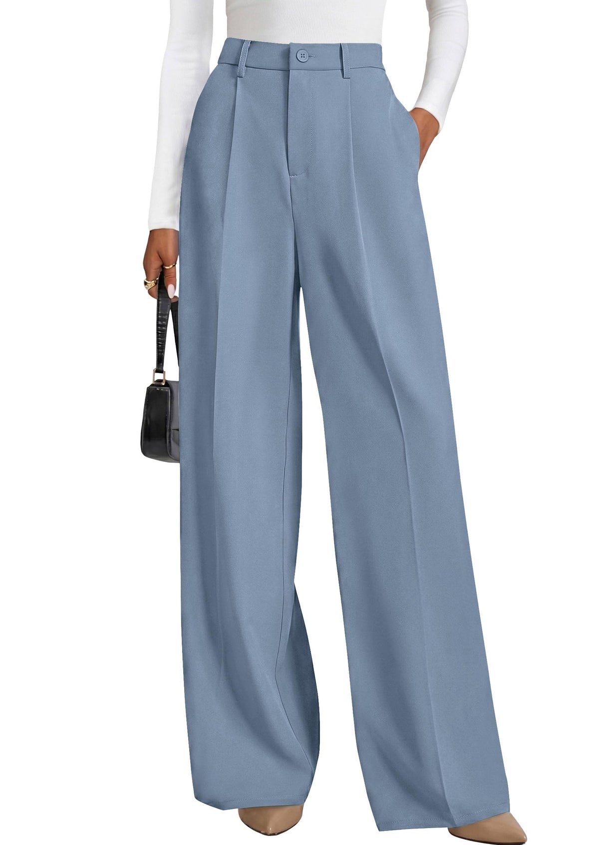 PRETTYGARDEN Women's Flowy Wide Leg Dress Pants