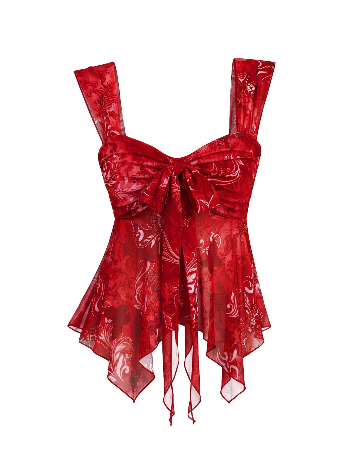 Milumia Women's Flowy Baby Doll Tank Tops Y2k Mesh Going Out Top Festival