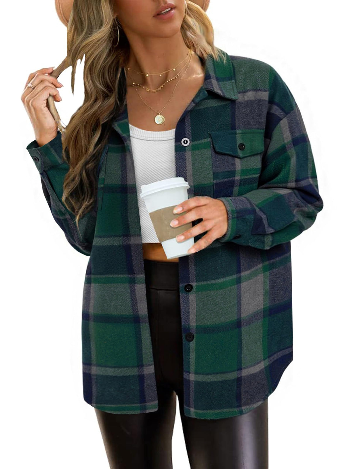 AUTOMET Shackets for Women Plaid Flannel Shirts