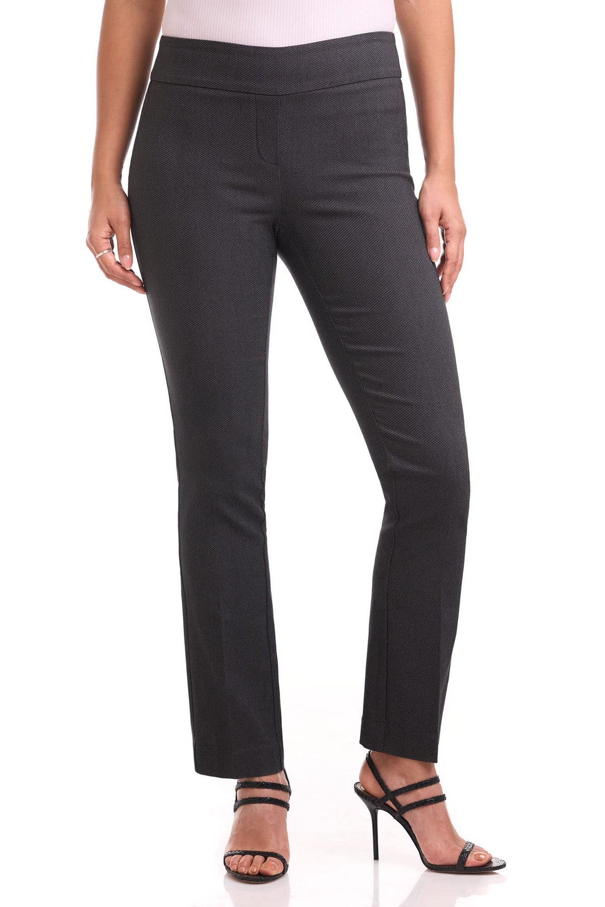 Rekucci Women's Ease Into Comfort Stretchy Straight Leg Office Pant with Tummy Control
