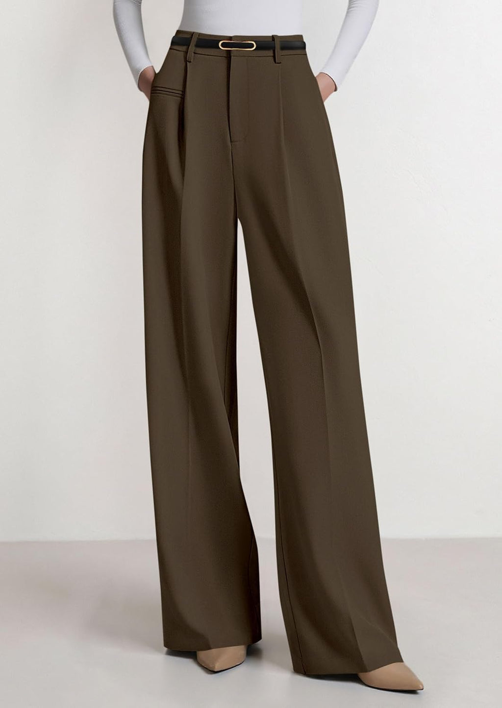 PRETTYGARDEN Women's Tailored Wide Leg Work Dress Pants