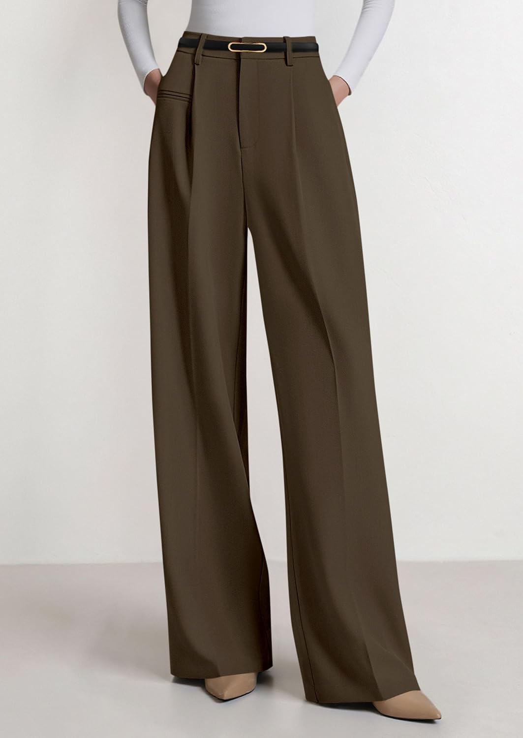 PRETTYGARDEN Women's Tailored Wide Leg Work Dress Pants