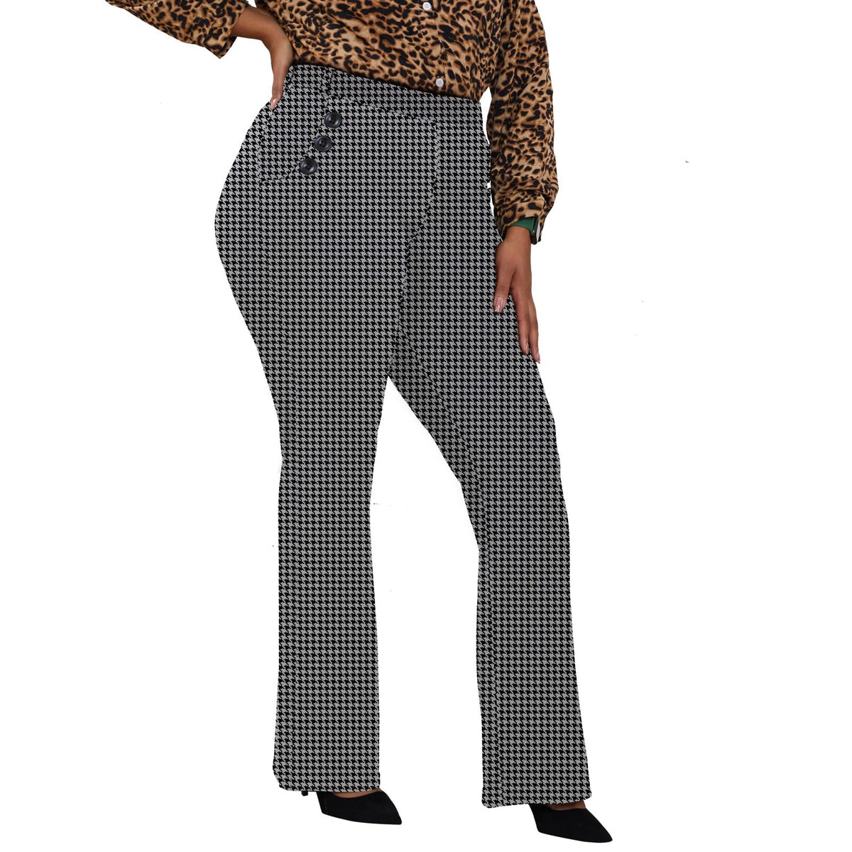 DGD Wrinkle-Free Stretch Dress Pants Plus Size for Women Pull-on Pant Ease into Comfort Office Pant