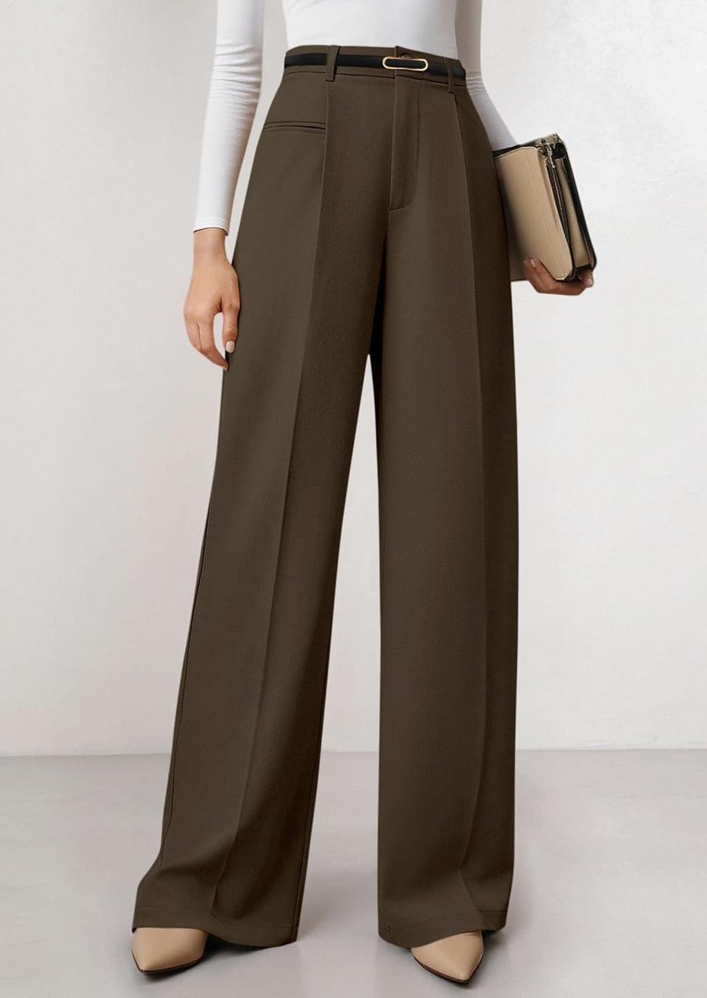 PRETTYGARDEN Women's Tailored Wide Leg Work Dress Pants