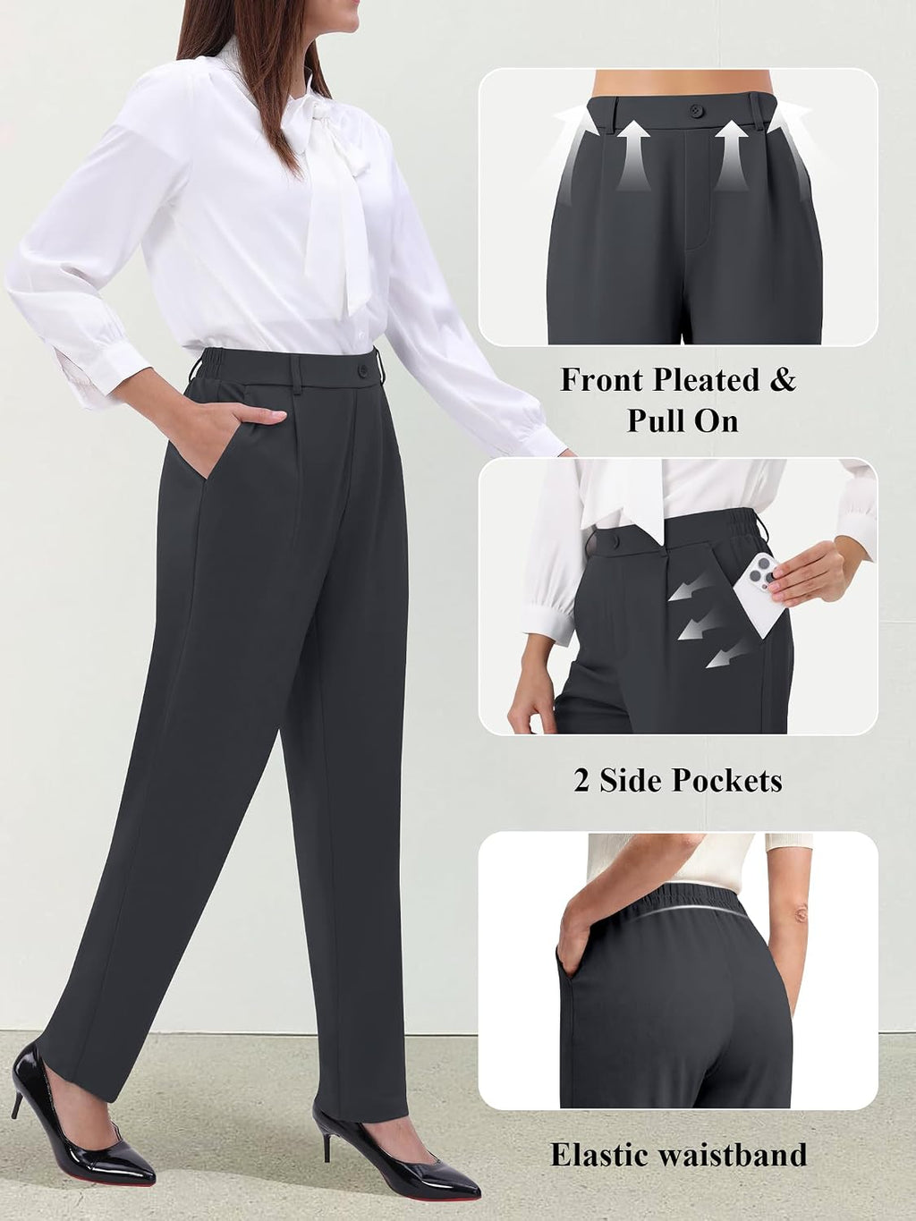 JEKAOYI Womens Stretchy Dress Work Pants Business Casual Office Slacks