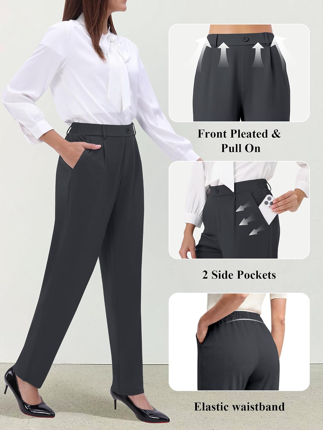 JEKAOYI Womens Stretchy Dress Work Pants Business Casual Office Slacks
