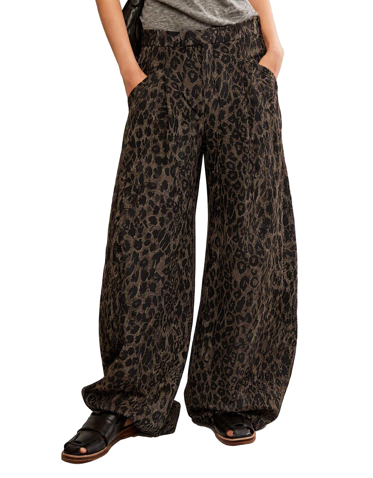 Kedera Women's Plaid Wide Leg Pants High Waisted Baggy Trousers Work Slacks