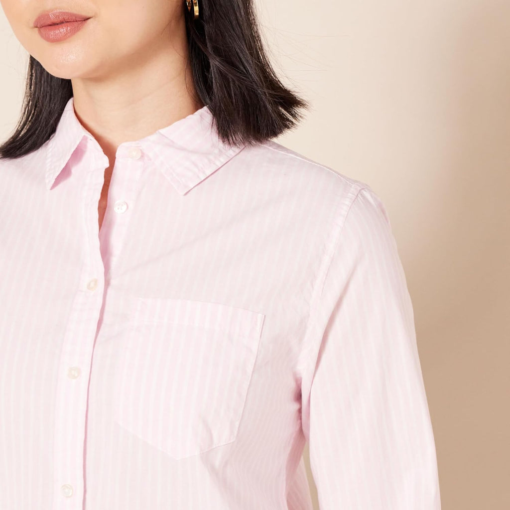 Amazon Essentials Women's Regular-Fit Long-Sleeve Button-Down Cotton Poplin Shirt, Business Casual