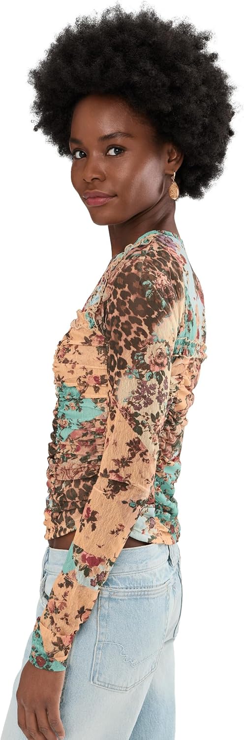 Free People Ariana Long Sleeve Ruched Top