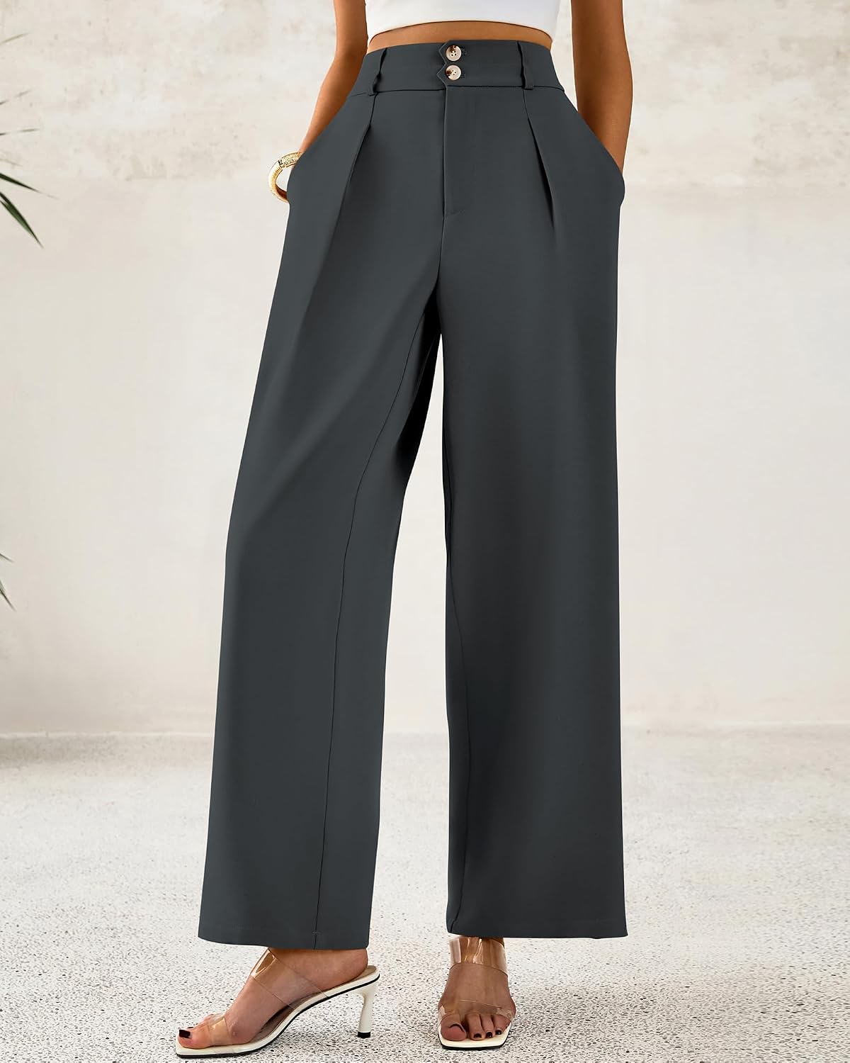 BTFBM Wide Leg Dress Pants Women Business Casual Outfits