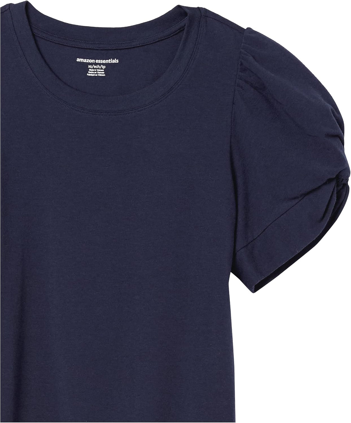 Amazon Essentials Women's Regular-Fit Twist Puff Sleeve Crewneck T-Shirt