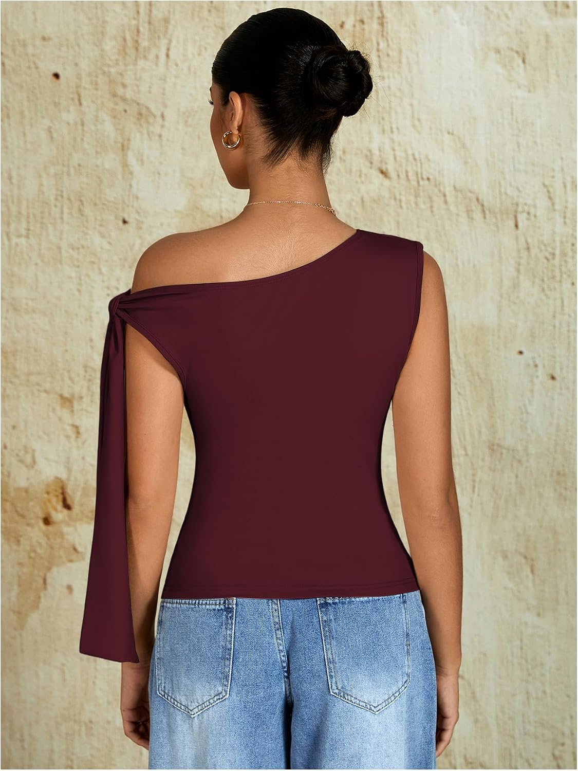 Milumia Women's One Off The Shoulder Tank Tops Asymmetrical Going Out Top