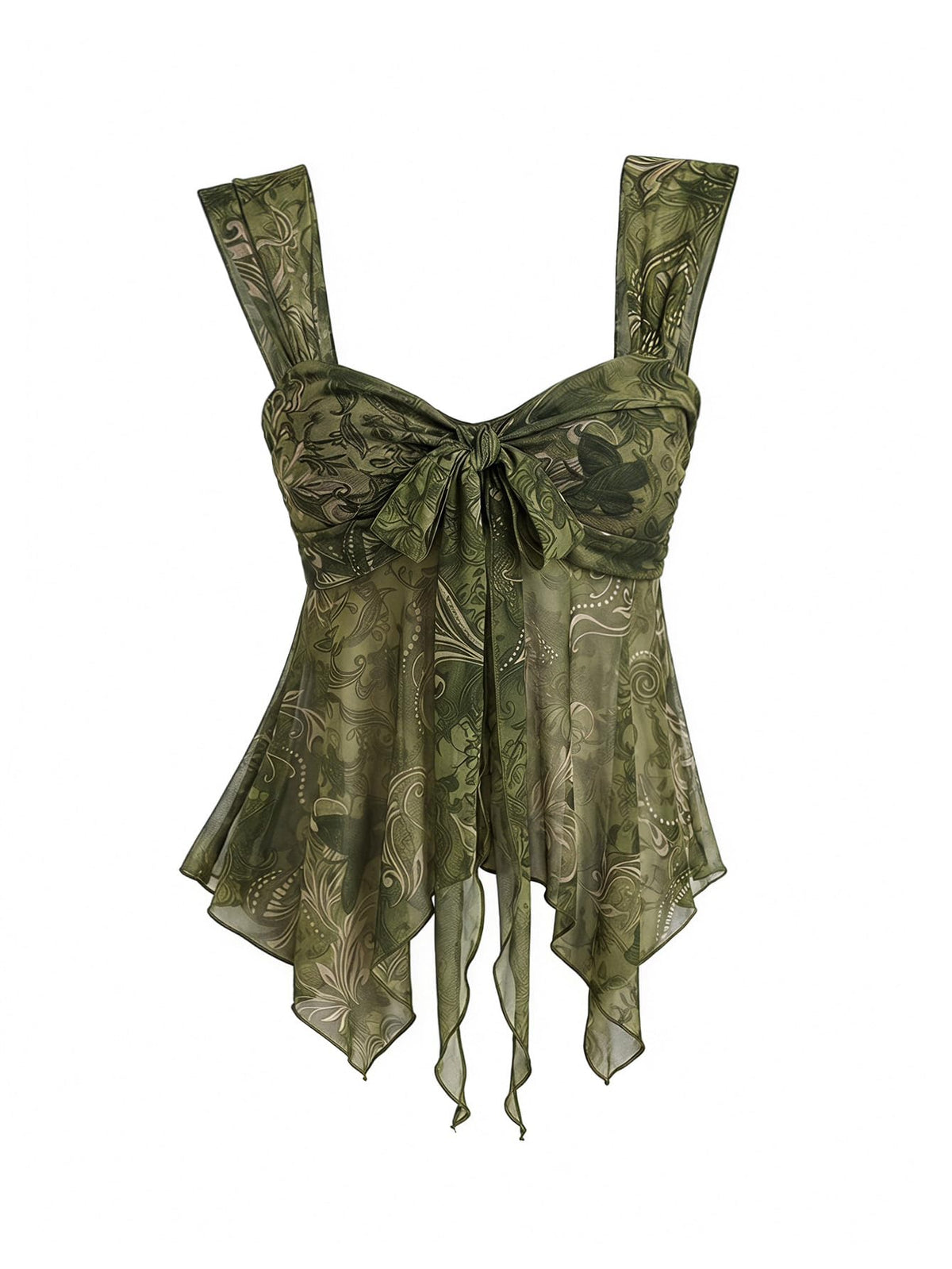 Milumia Women's Flowy Baby Doll Tank Tops Y2k Mesh Going Out Top Festival