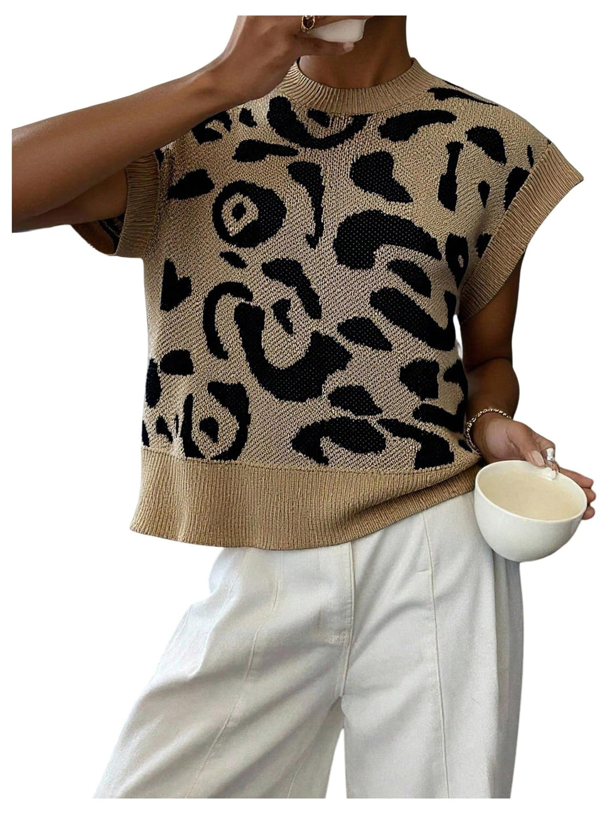 SOLY HUX Women's Short Sleeve Business Casual Sweater
