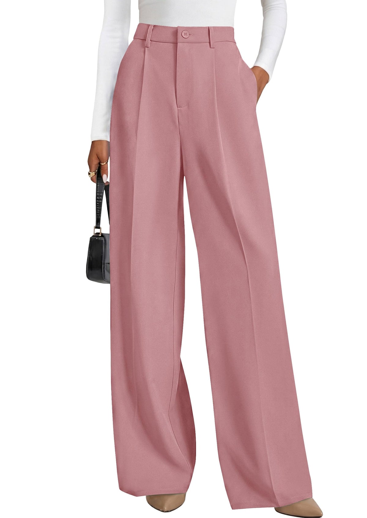 PRETTYGARDEN Women's Flowy Wide Leg Dress Pants