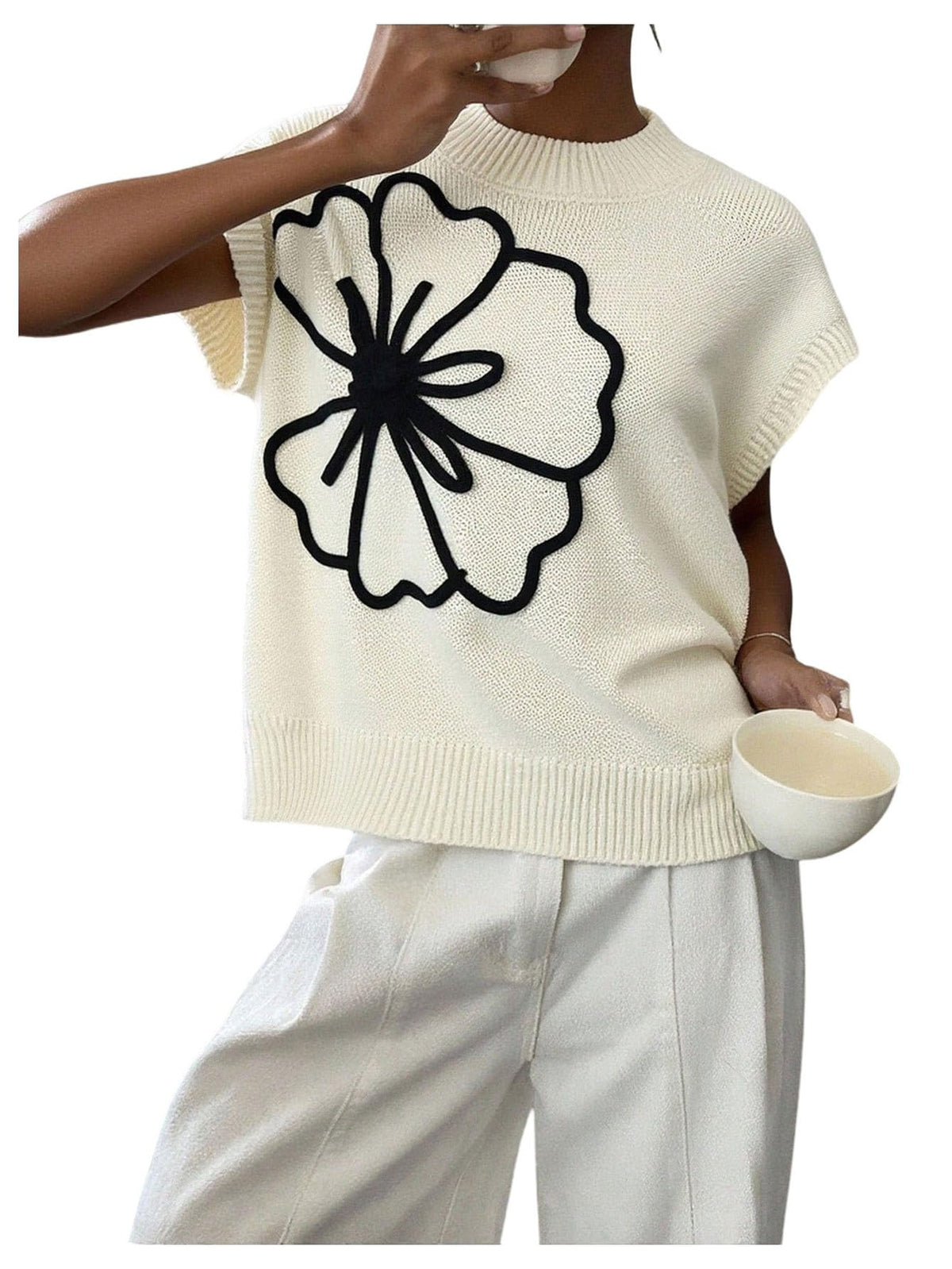 SOLY HUX Women's Short Sleeve Business Casual Sweater
