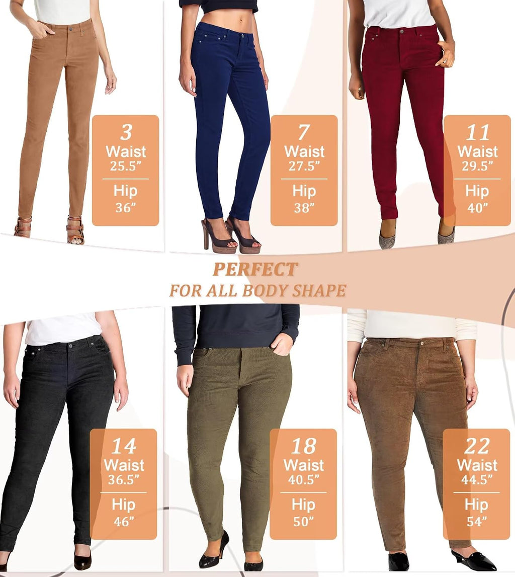 Hybrid & Company Women's Corduroy Skinny Pants