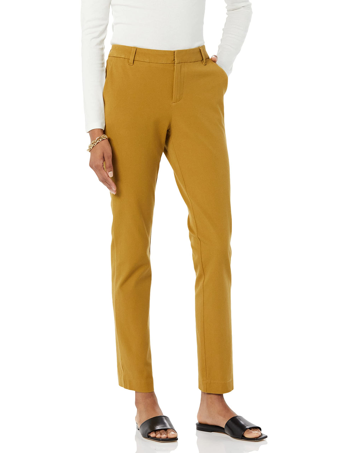 Amazon Essentials Women's Bi-Stretch Full Length Straight Leg Pant