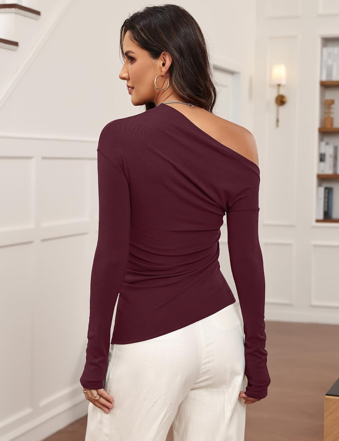 Meetrendi Women Sexy Off Shoulder Tops Dressy Long Sleeve Fall Shirts 2026