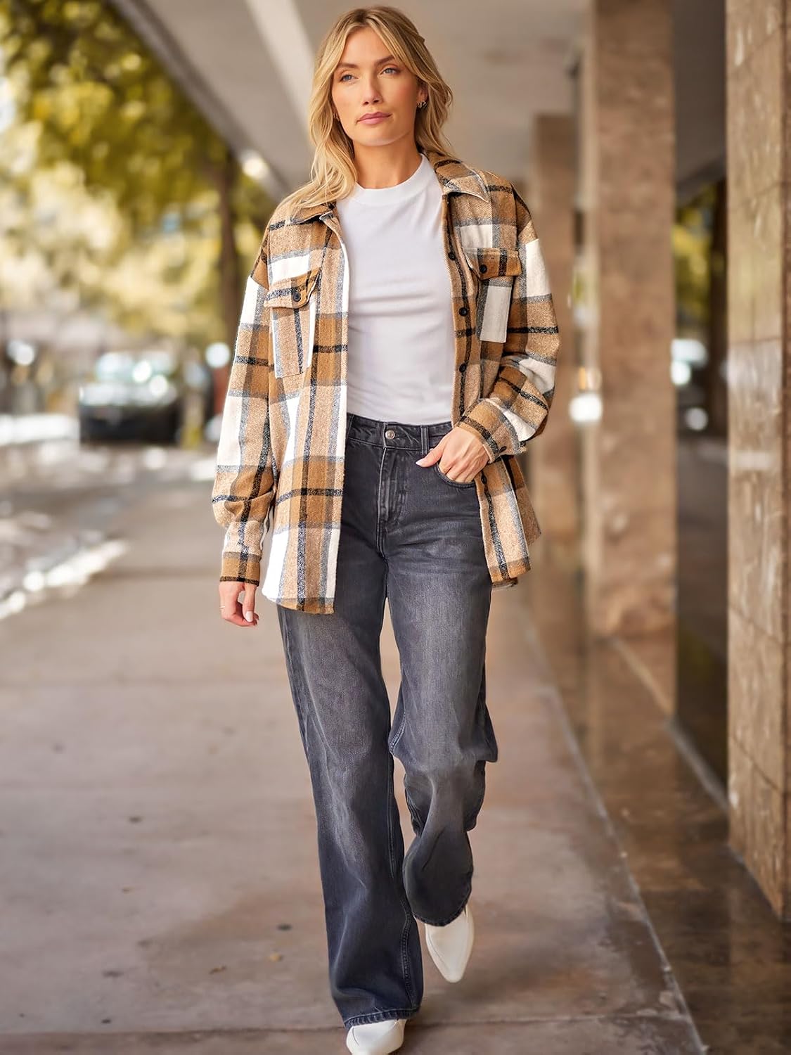 AUTOMET Shackets for Women Plaid Flannel Shirts
