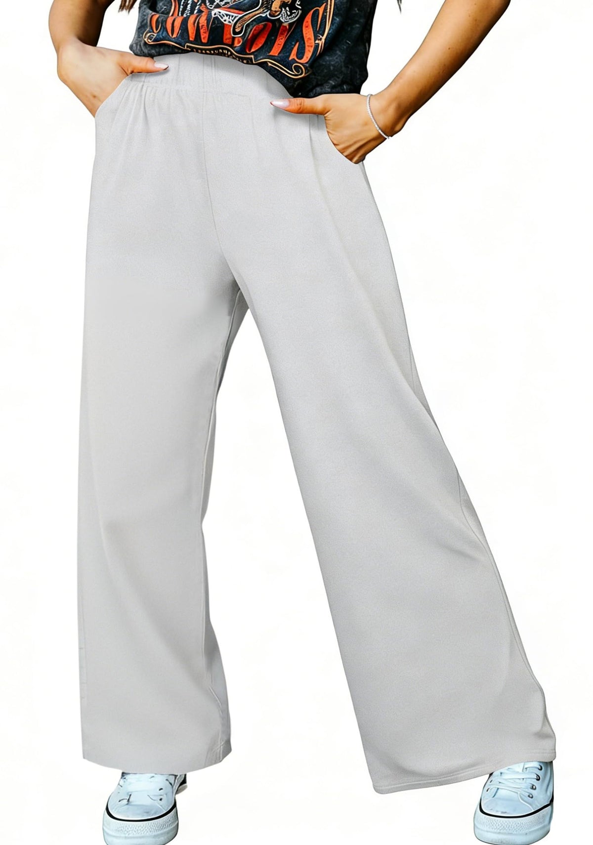 IWOLLENCE Women's Casual Loose Checkered Wide Leg Pants High Waist Straight Lounge Y2K Gingham Trousers